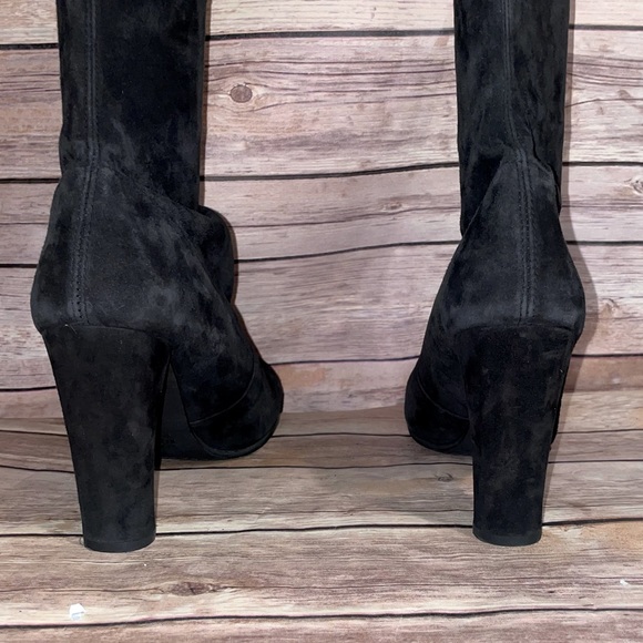 Stuart Weitzman Black Suede Highland Over-the-Knee High Heel Boot 8.5 - Picture 11 of 16